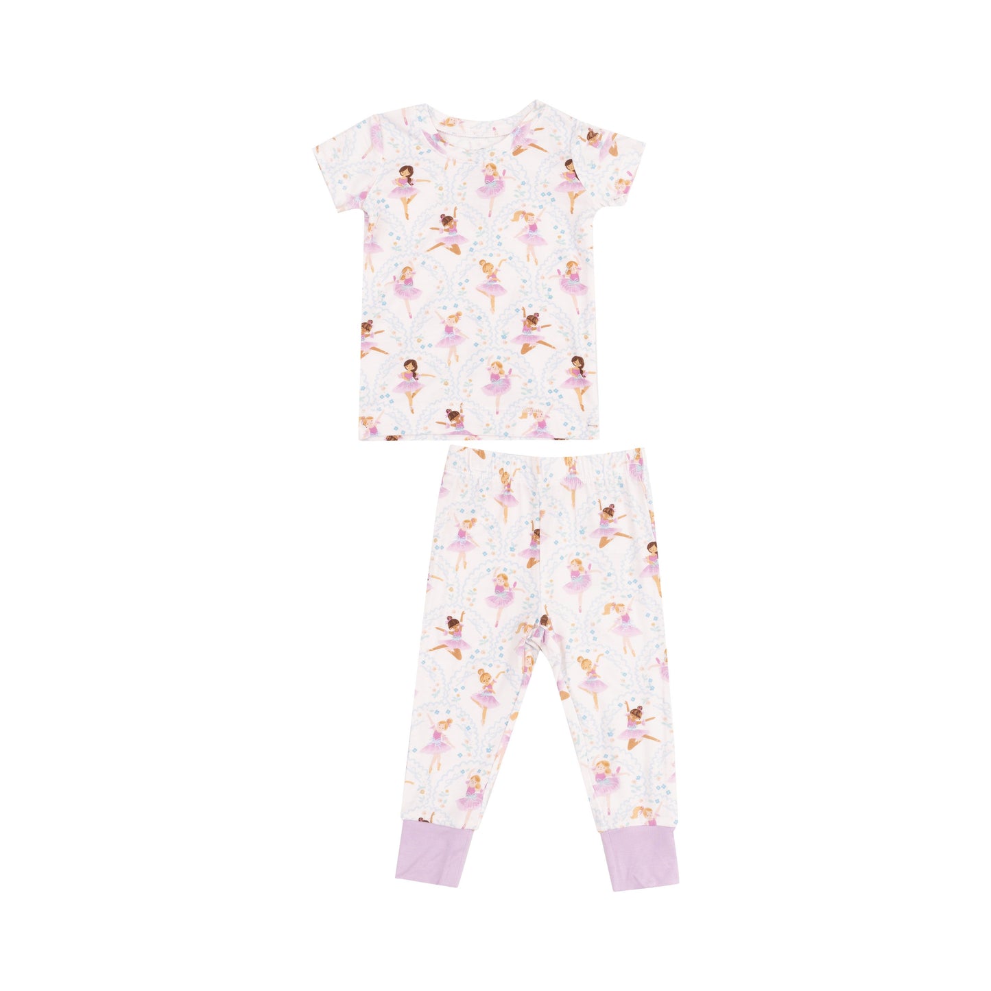 Bow Ballerinas Short Sleeve Loungewear Set