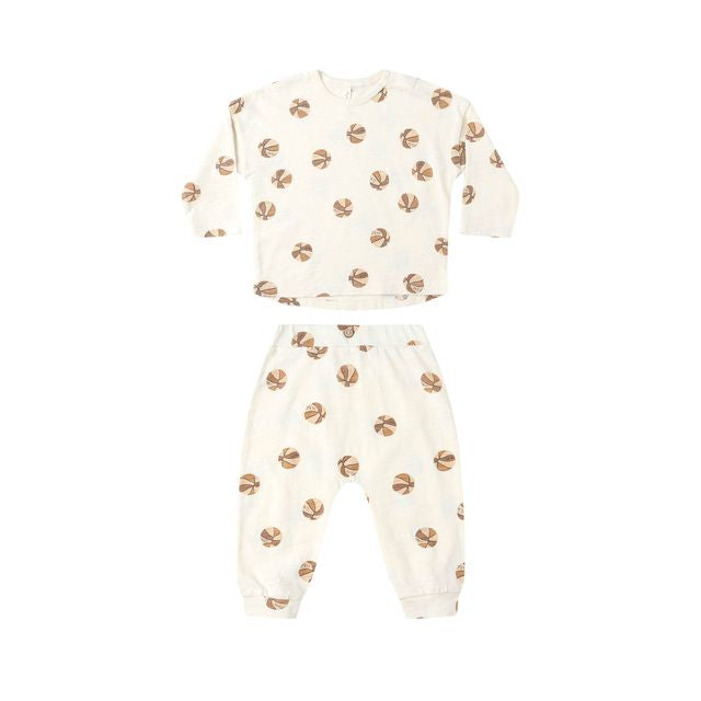 Long Sleeve Tee + Pant Set - Basketball