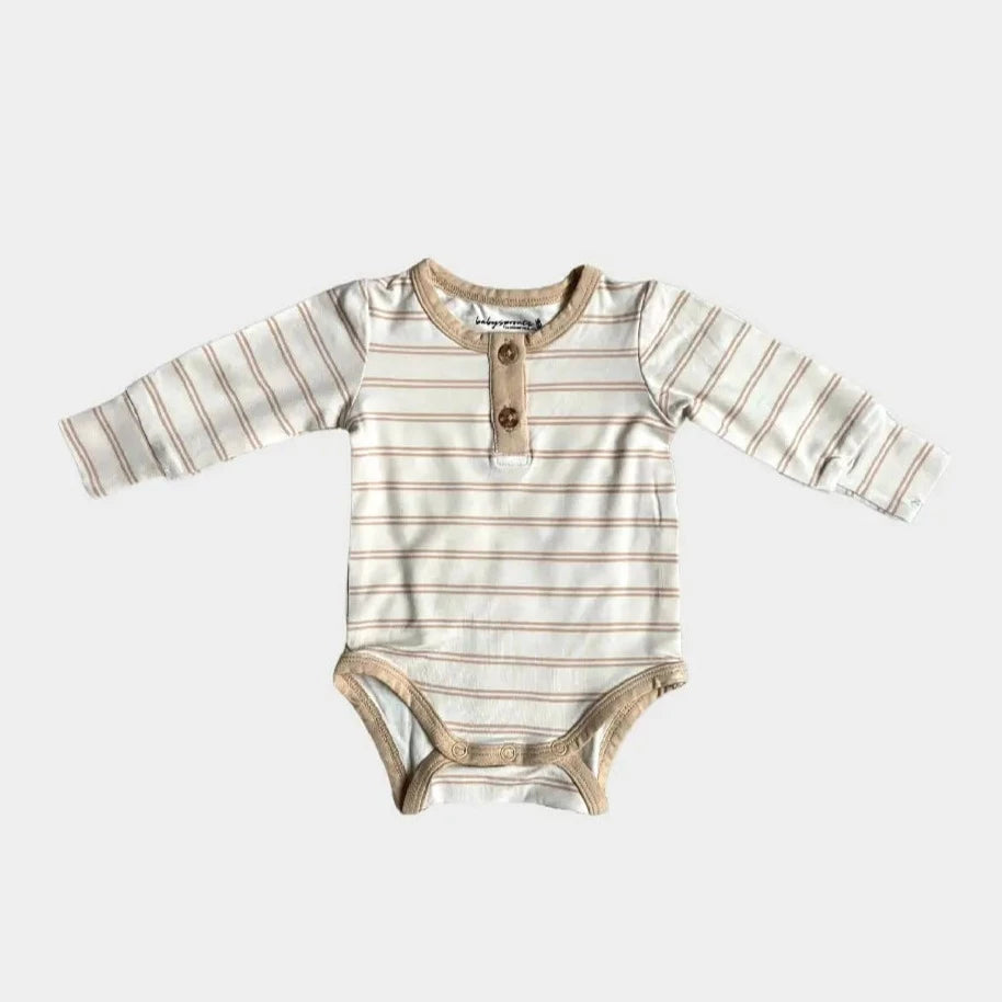 Ribbed henley bodysuit baby 2025
