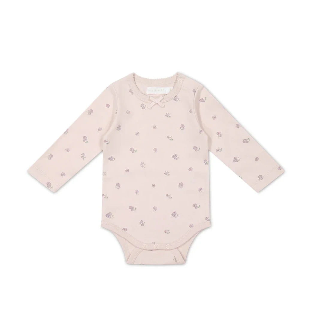 Organic Cotton Long Sleeve Bodysuit - Meredith Violet