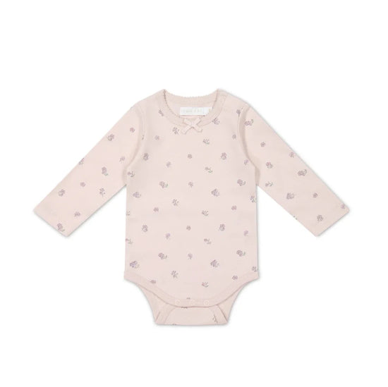 Organic Cotton Long Sleeve Bodysuit - Meredith Violet