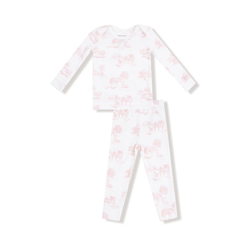Pink Farm Toile Long Sleeve Loungewear Set
