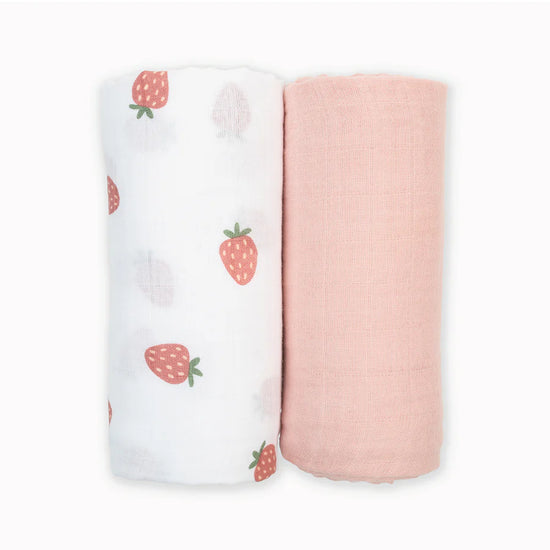 Cotton Swaddle 2-Pack - Strawberry & Ballet