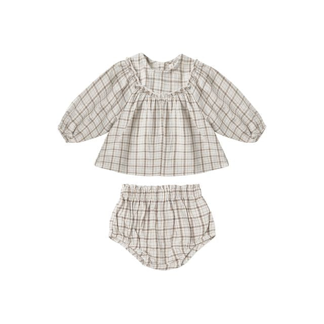 Mia Top + Bloomer Set - Blue Plaid
