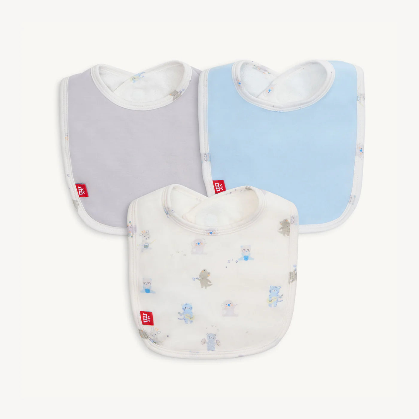 Baby Beats Blue Magnetic Bib 3-Pack
