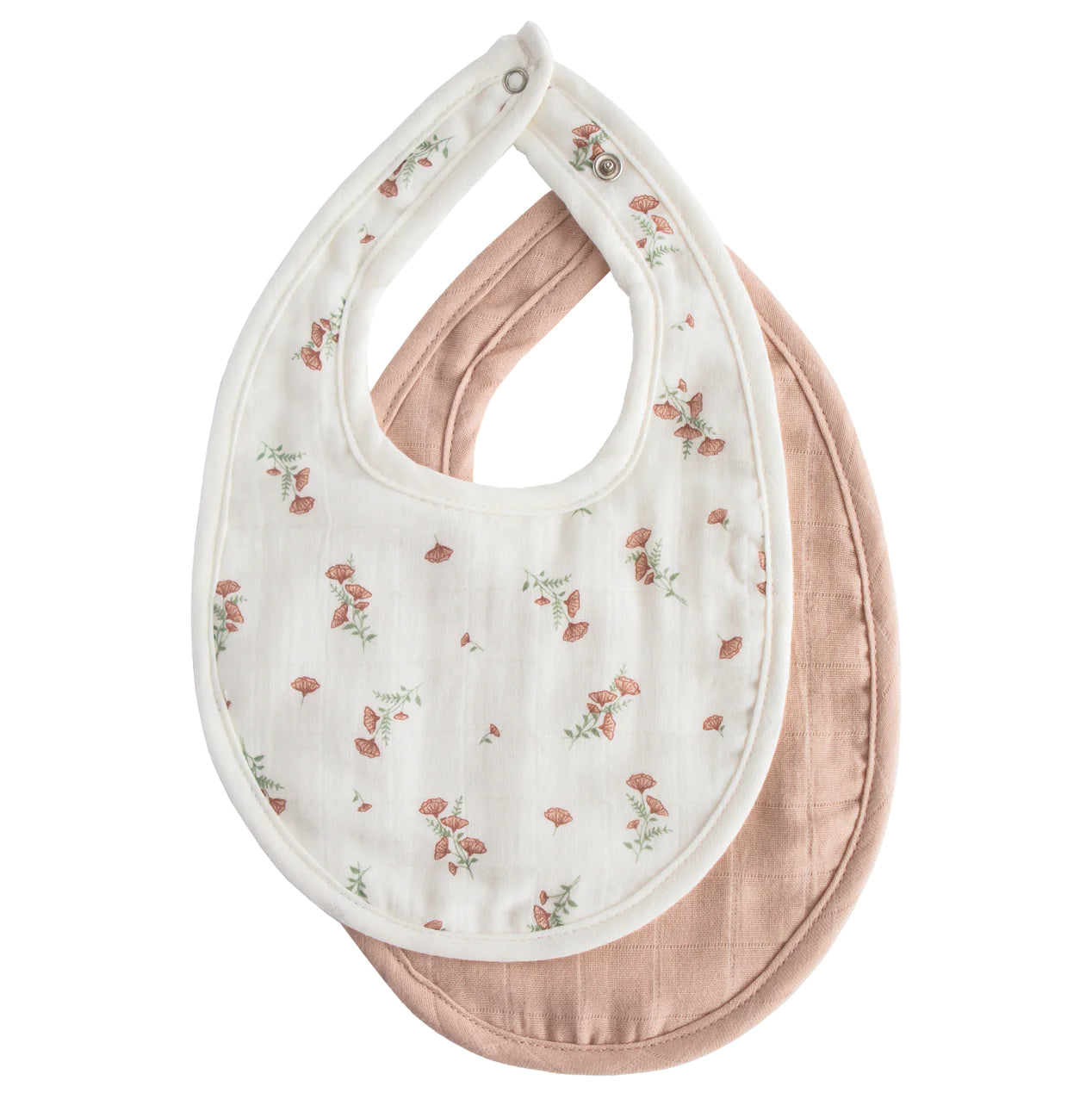 2-Pack Muslin Bib - Blush & Pink Floral