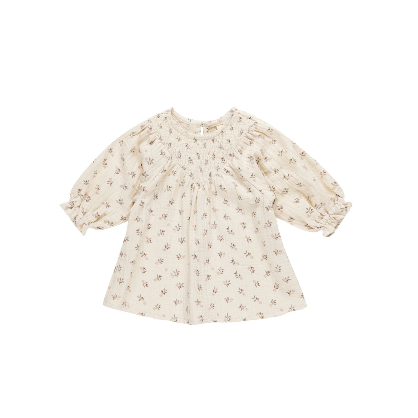 V Smocked Dress - Holly Berry