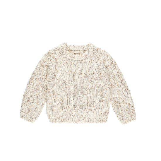 Cable-Knit Sweater - Natural Speckle