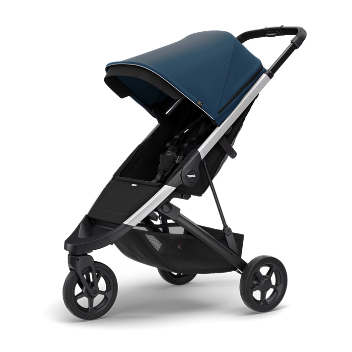 Spring Stroller - Majolica Blue on Aluminum