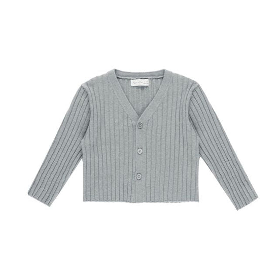 Long Sleeve Knit Button Top - Dusty Blue