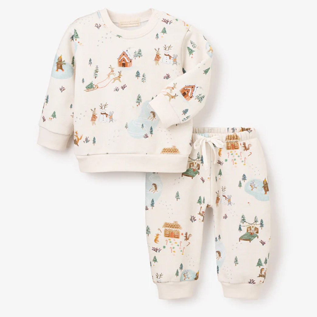 Whimsical Winter Wonderland Printed Fleece Top & Pant