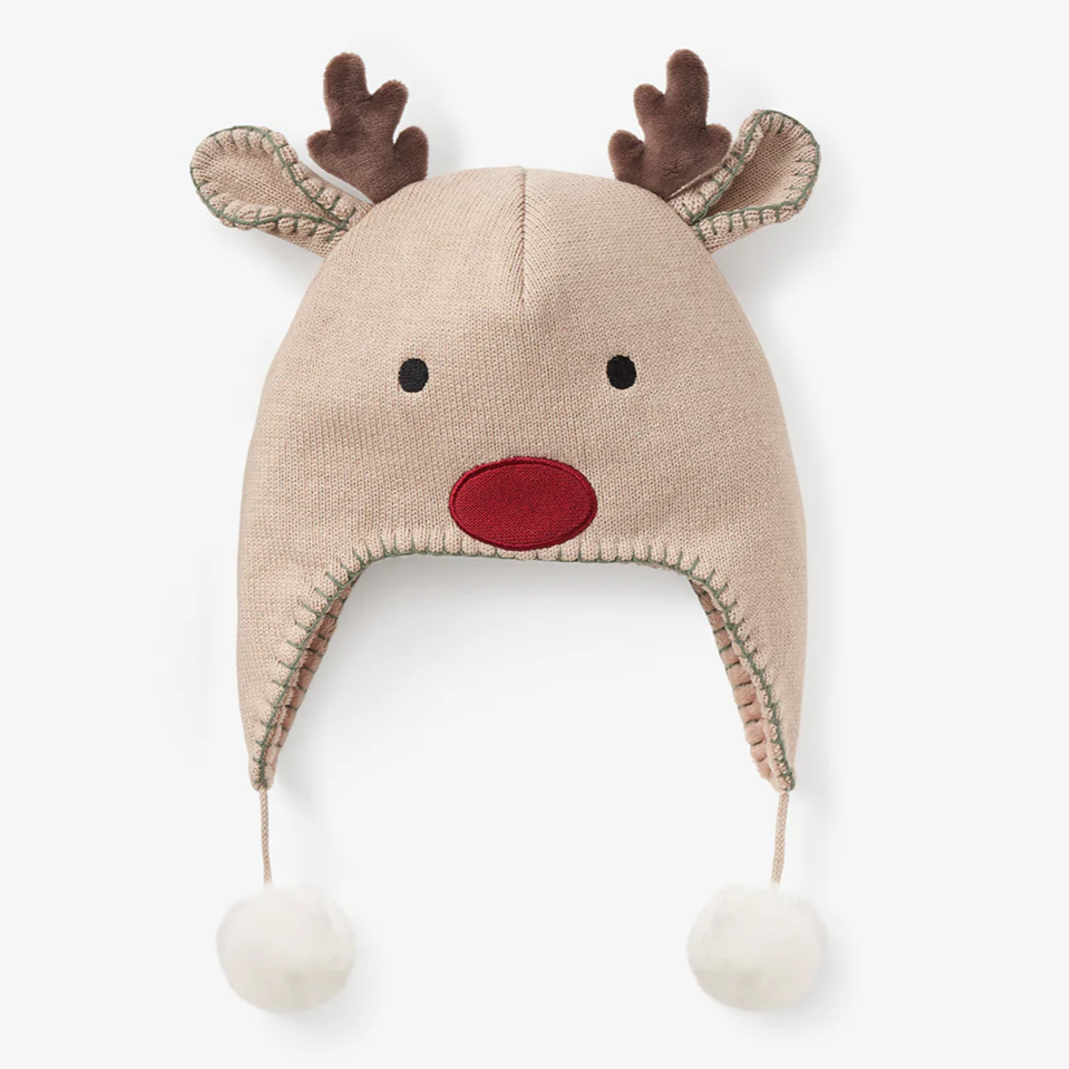 Reindeer Aviator Knit Baby Hat