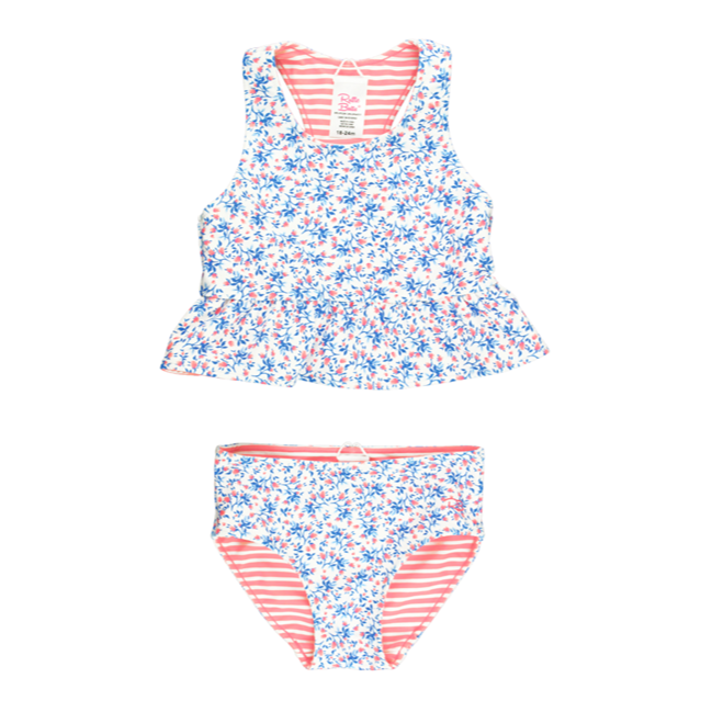 Cottage Tea Time Reversible Peplum Tankini