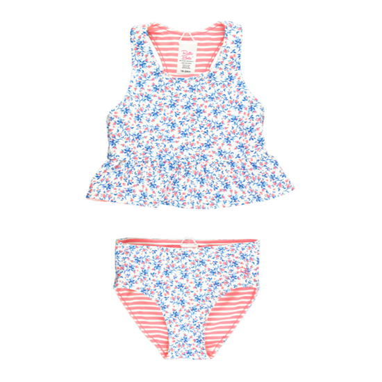 Cottage Tea Time Reversible Peplum Tankini