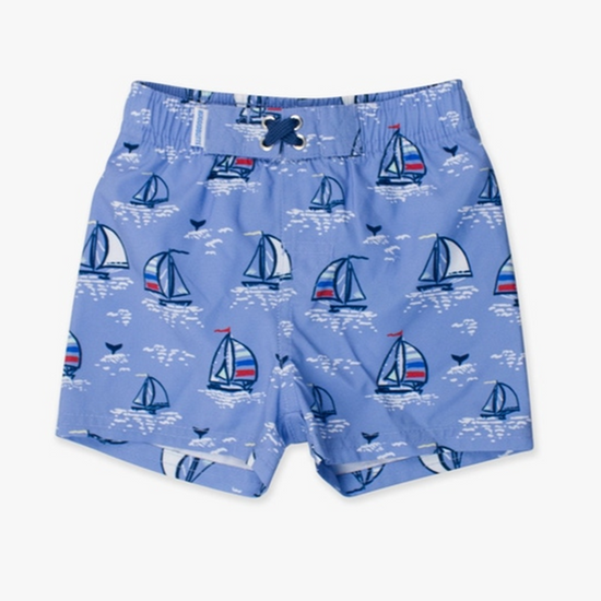 Blue Seas the Day Swim Trunks