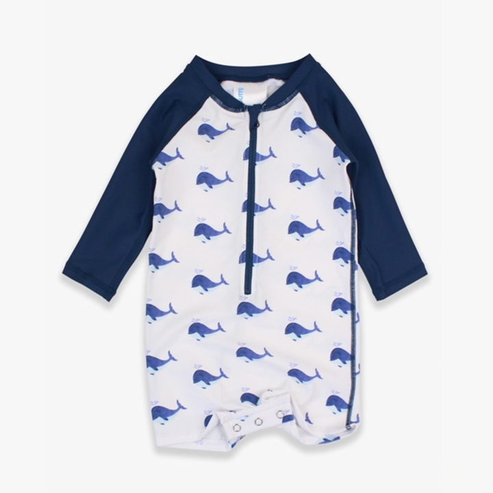 Whale Friends Long Sleeve One Piece Rash Guard