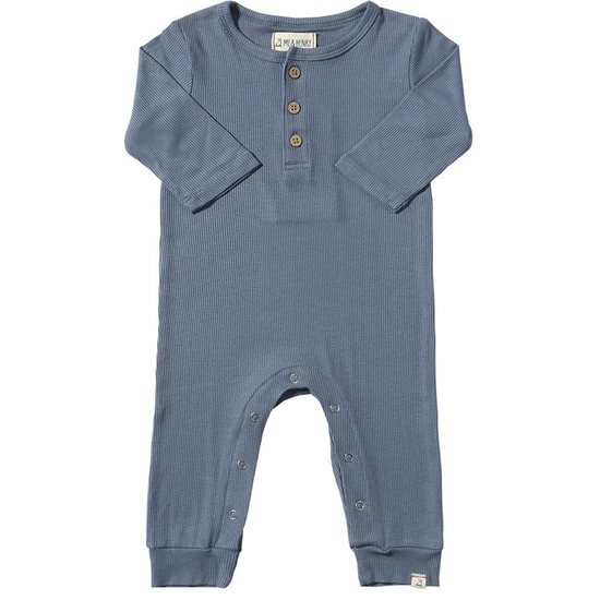 Mason Ribbed Romper - Blue