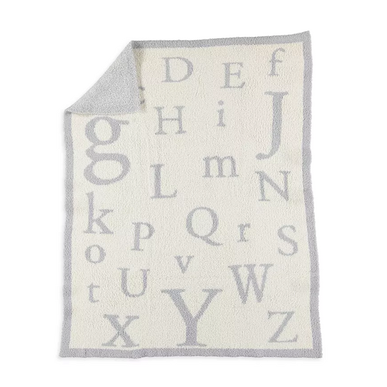CozyChic ABC Blanket - Ocean & Cream