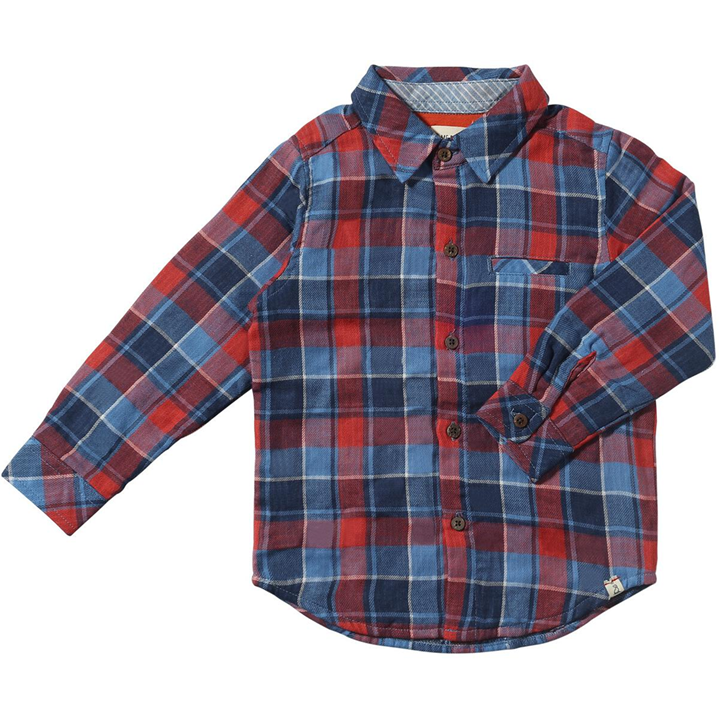 Atwood Woven Shirt - Blue/Rust Plaid