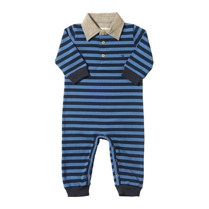 Kingston Romper - Navy & Blue Stripe