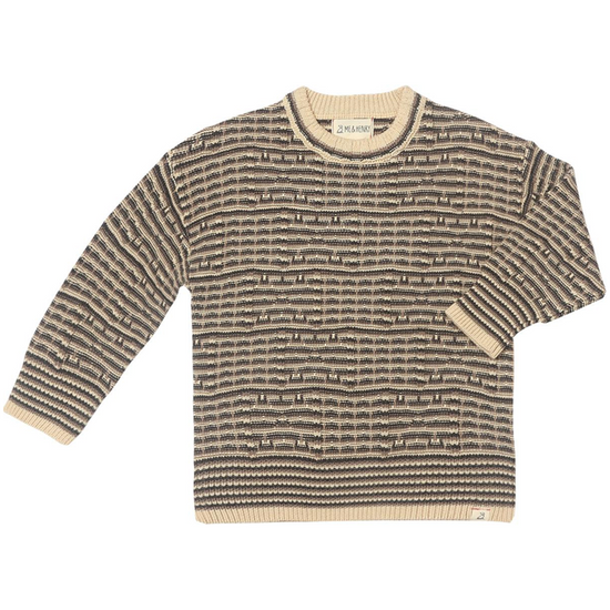 Brian Sweater - Charcoal/Beige