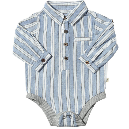 Jasper Woven Bodysuit - Blue/White Stripe