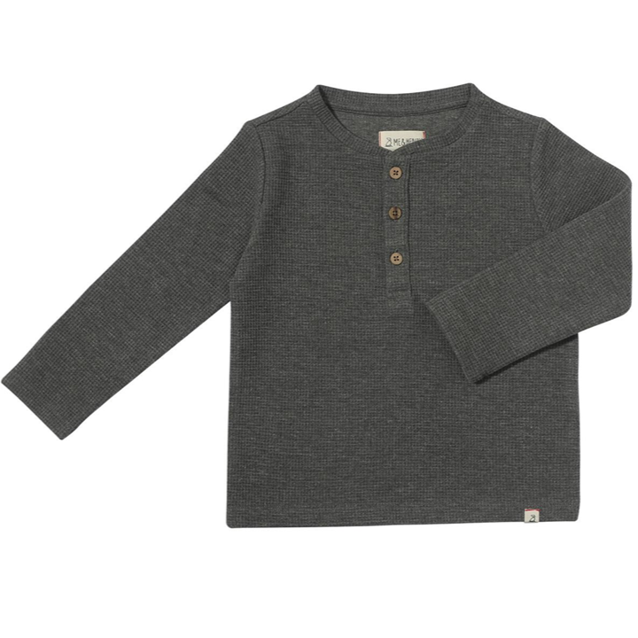 Harvard Henley - Charcoal Waffle