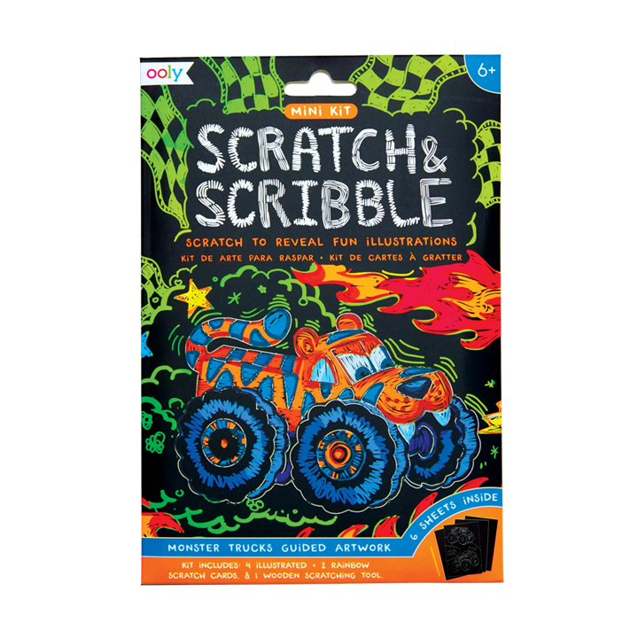 Monster Truck Scratch And Scribble Mini Scratch Art Kit