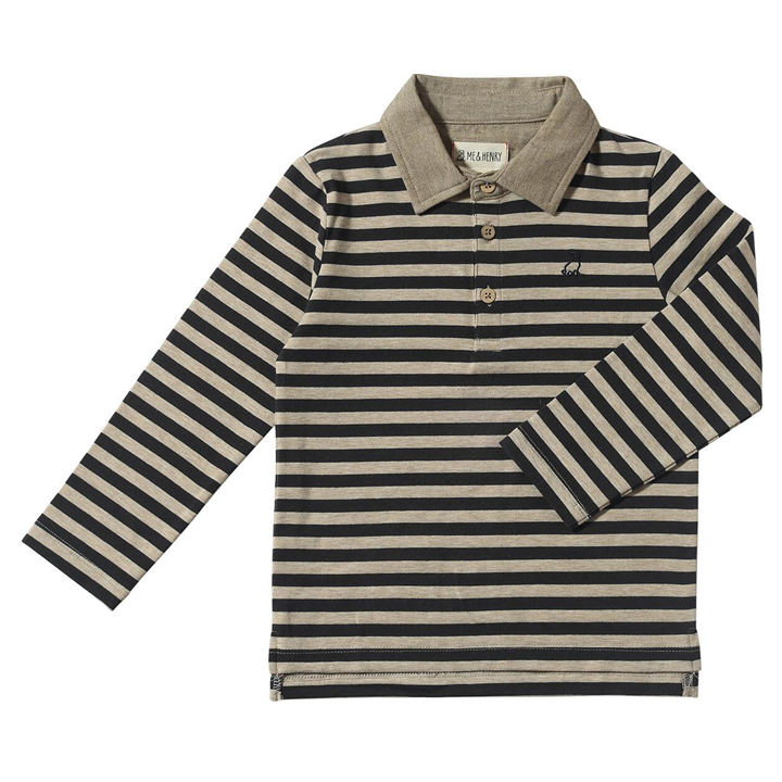 Spencer Polo - Black & White Stripe