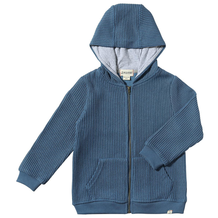 Bellamy Knitted Zip-Up Sweatshirt - Blue