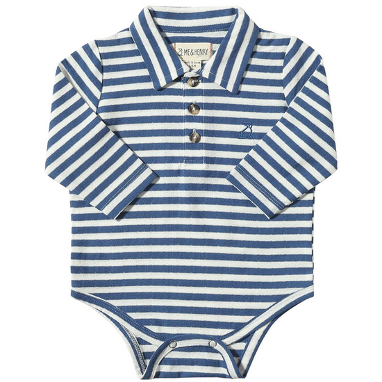 Seymour Polo Bodysuit - Blue/White