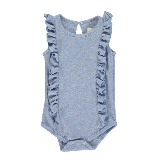 Ribbed Lark Bodysuit - Blue