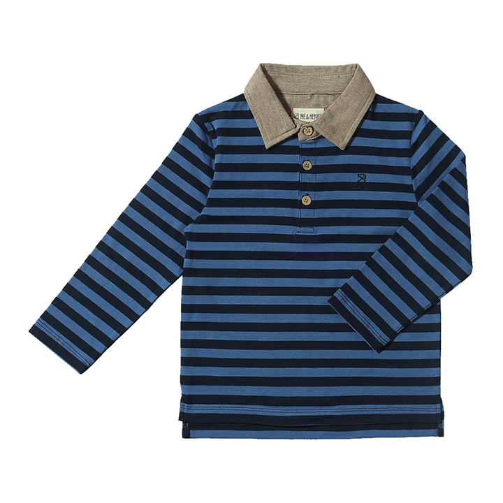 Midway Polo - Navy & Blue Stripe