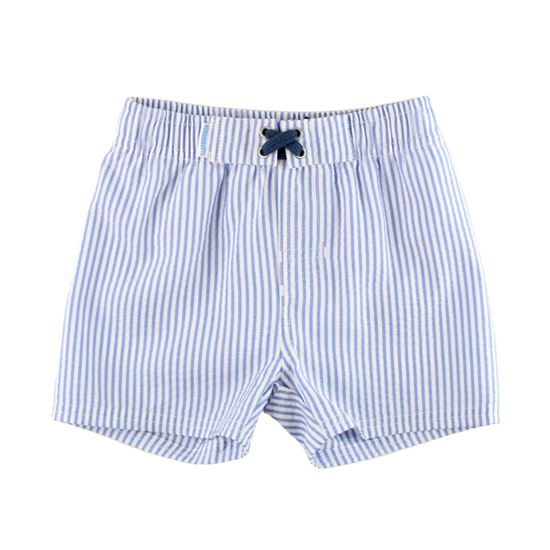 Periwinkle Blue Seersucker Swim Trunks