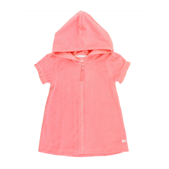 Bubblegum Pink Terry Full-Zip Cover Up