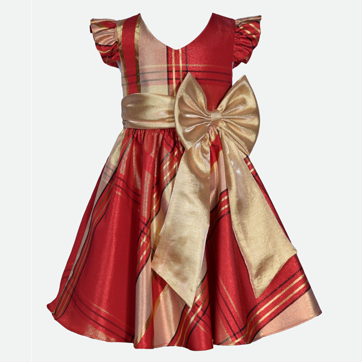 Red & Gold Plaid Holiday Dress