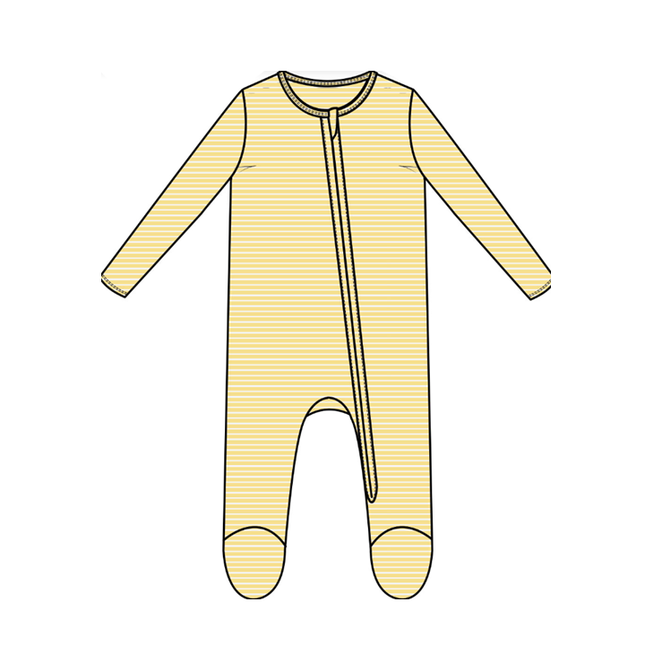 Stripe Baby Chicks 2-Way Zipper Footie