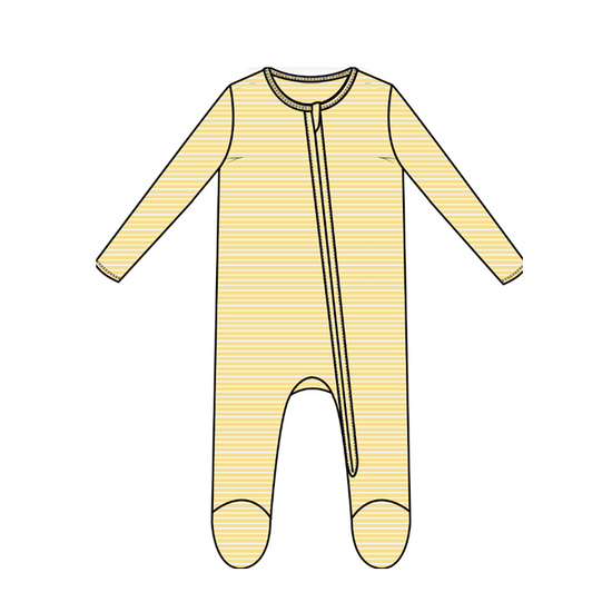 Stripe Baby Chicks 2-Way Zipper Footie