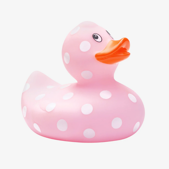 Pink Polka Dot Rubber Duckie