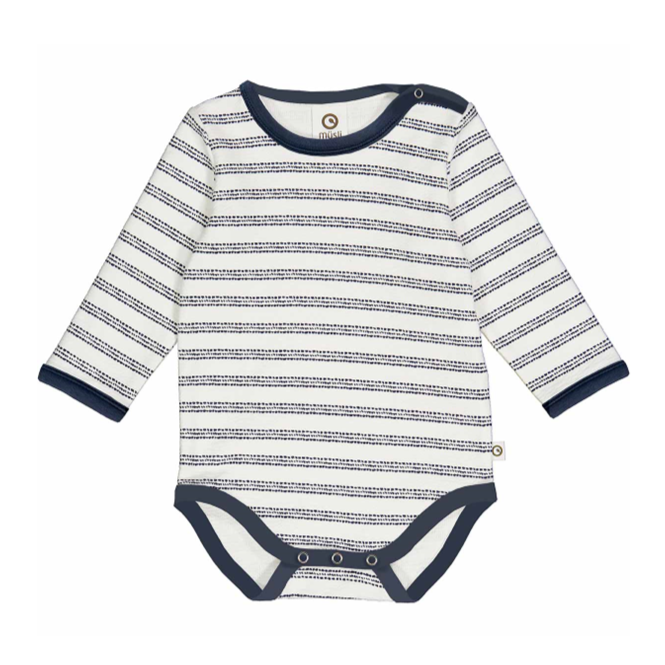 Night Blue & Balsam Cream Stripe Bodysuit