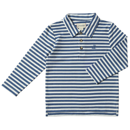 Spencer Polo - Blue & White Stripe