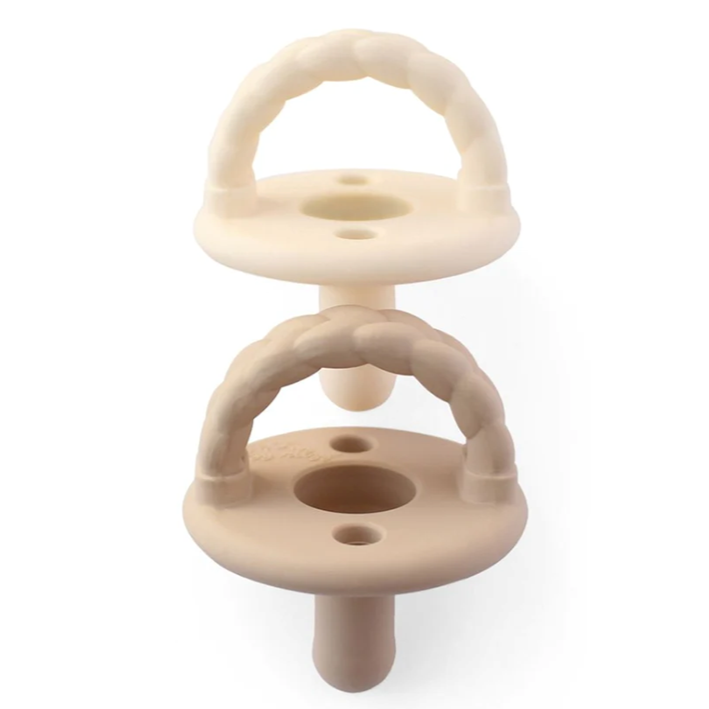 2-Pack Sweetie Soother™ Silicone Pacifier - Buttercream & Toast Braids