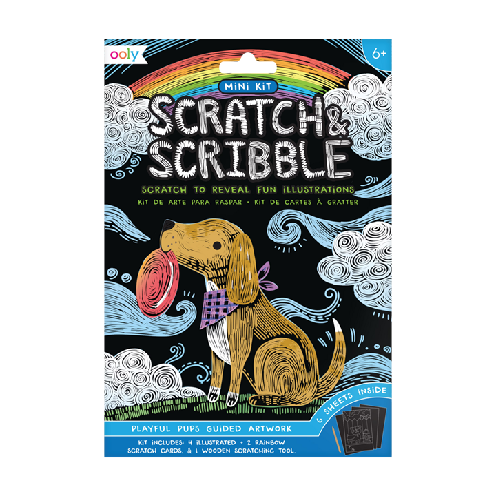 Playful Pups Scratch and Scribble Mini Scratch Art Kit