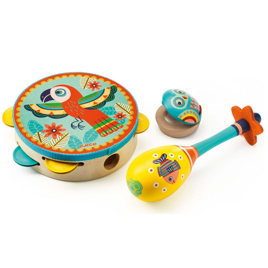 Animambo  3-Piece Set - Tambourine, Maracas & Castanet