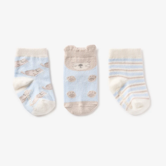 Otter Non Slip Baby Sock Set 3-Pack