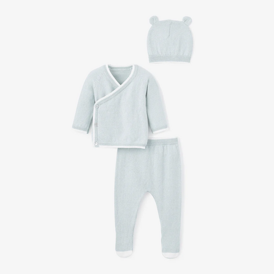 Pale Blue Cashmere Baby Layette Set