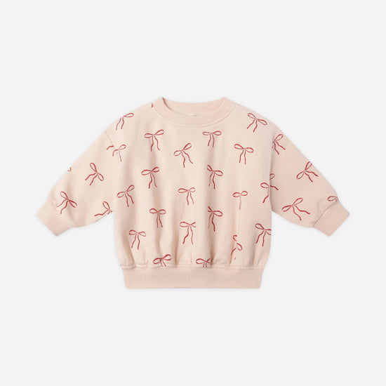 Relaxed Fleece Sweatshirt - Red Bows