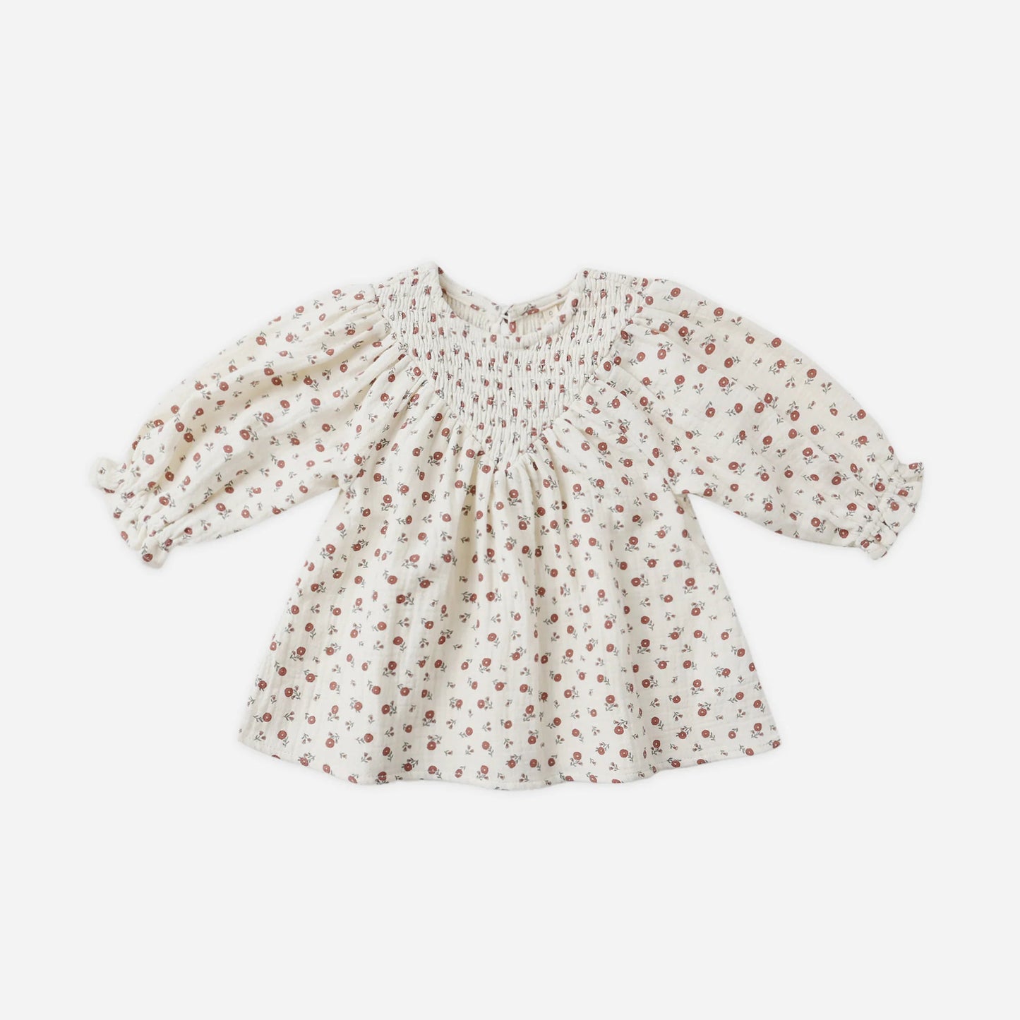 V Smocked Dress - Winter Ditsy