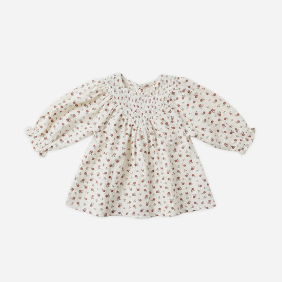 V Smocked Dress - Winter Ditsy