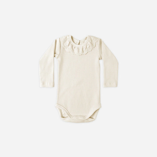 Ruffle Collar Bodysuit - Natural